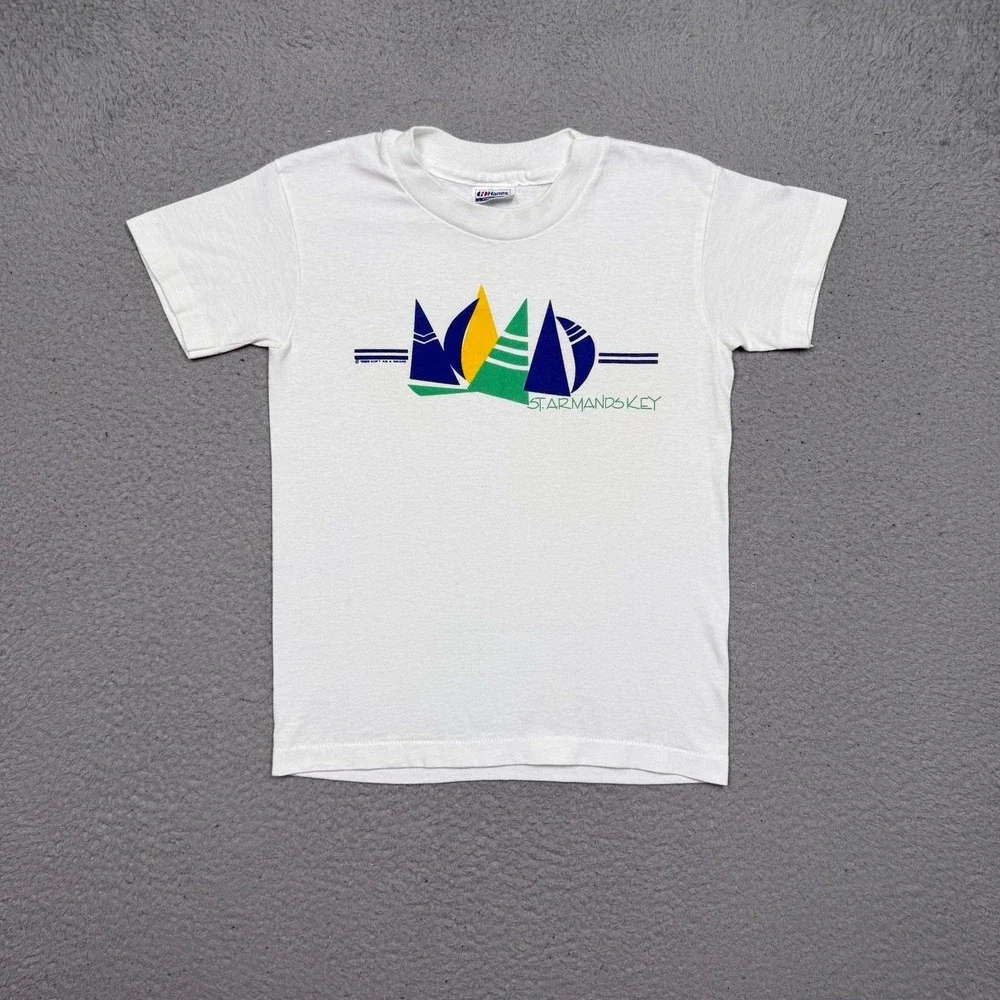 Kids Vintage 80s‎ Saint Armands Key Florida Sailboat T-shirt